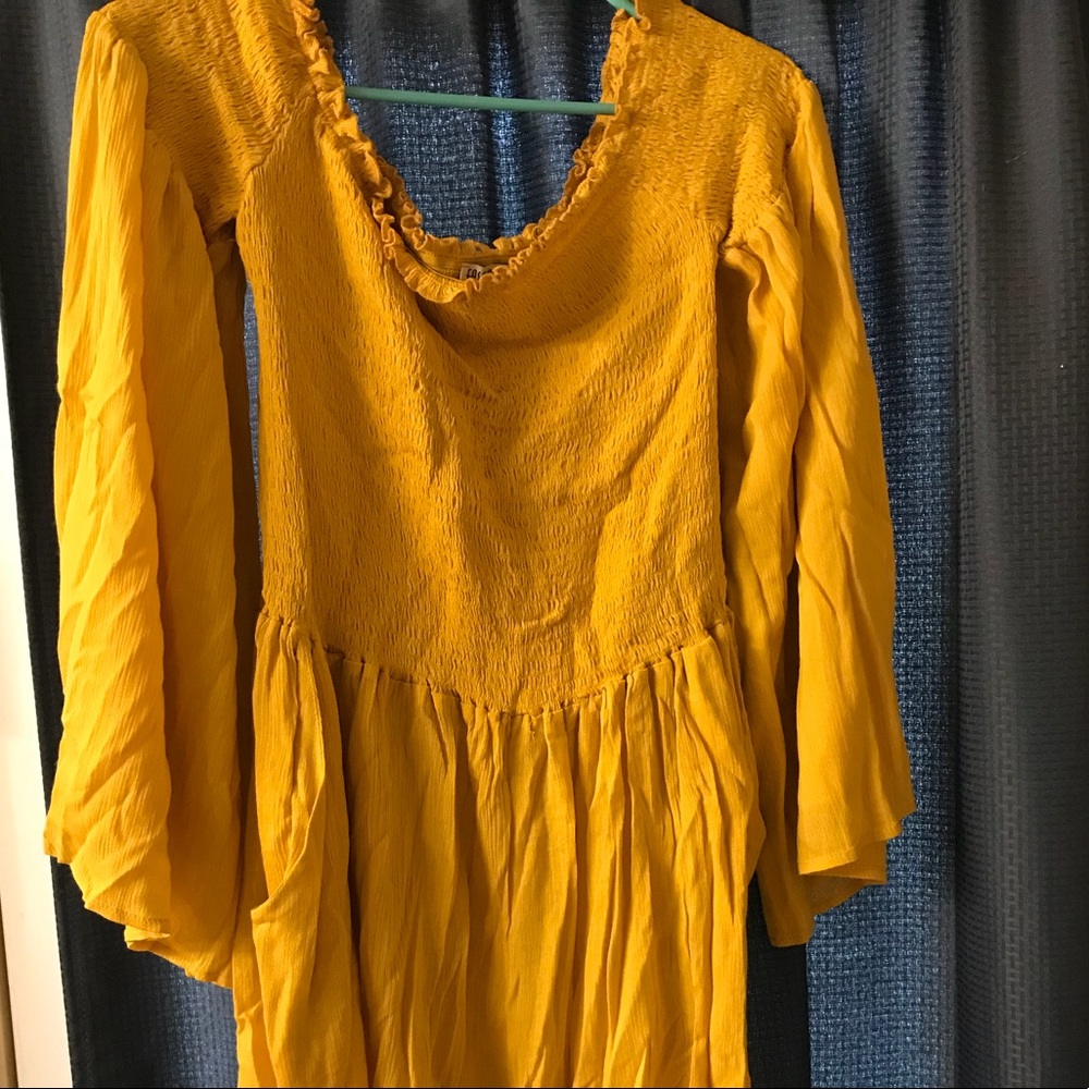 Fashion Nova Yellow Off the Shoulder Romper